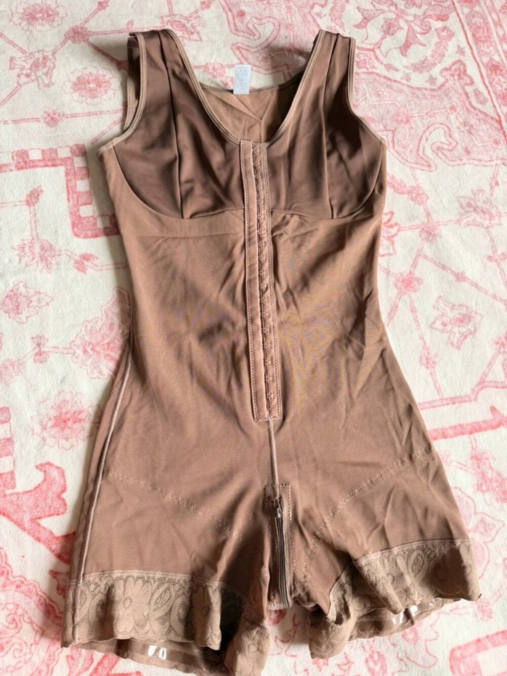 Women's Brown Lace-Trim Shapewear Bodysuit – Size M / US 8-10